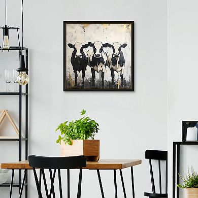 Masterpiece Three Spotted Cows Framed Wall Art