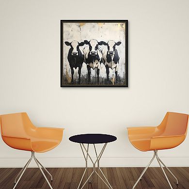 Masterpiece Three Spotted Cows Framed Wall Art