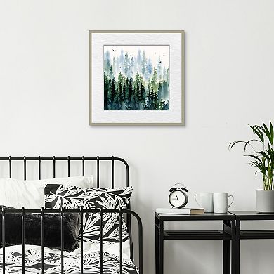 Masterpiece Evening Treeline Square Framed Wall Art