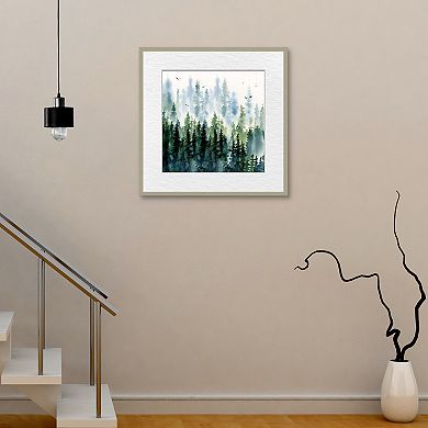 Masterpiece Evening Treeline Square Framed Wall Art