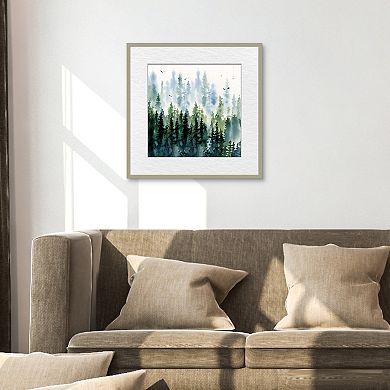 Masterpiece Evening Treeline Square Framed Wall Art