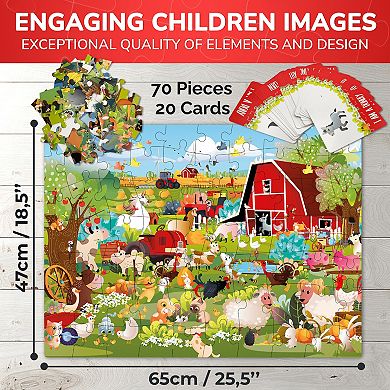 QUOKKA 70 Pieces Search & Find Riddle Kids Puzzles 4-6 Years Old