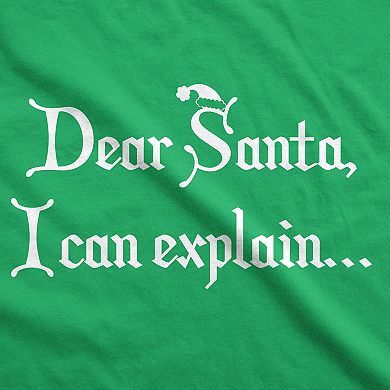 Dear Santa I Can Explain T Shirt Funny Christmas Holiday Stocking Stuffer Xmas