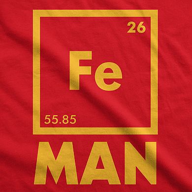 Mens Iron Science T Shirt Cool Novelty Funny Nerdy Graphic Print Tee Guys