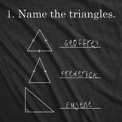 Mens Name The Triangles Funny Math T Shirt Sarcasm Novelty I Love Math Graphic