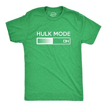 Hulk Mode On T Shirt Funny Graphic Gym Workout Top Sarcastic Saying Adult Humor