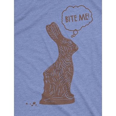 Mens Bite Me Chocolate Easter Bunny T Shirt Funny Sassy Candy Hilarious Tee