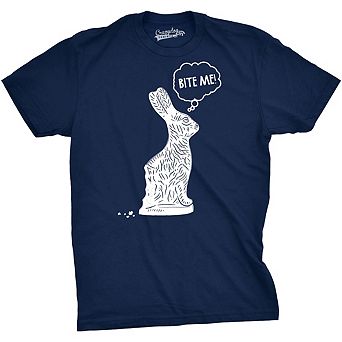 Mens Bite Me Chocolate Easter Bunny T Shirt Funny Sassy Candy Hilarious Tee
