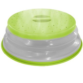 Large Collapsible Vented Microwave Cover - Blue Plastic 40% Bigger Splatter Guard for Microwave Use