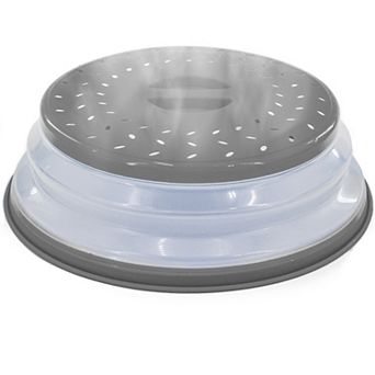 Large Collapsible Vented Microwave Cover - Blue Plastic 40% Bigger Splatter Guard for Microwave Use