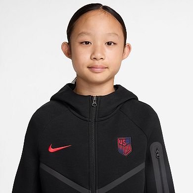 Youth Nike Black USMNT Tech Fleece Full-Zip Hoodie