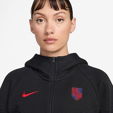 Women's Nike Black USMNT Tech Fleece Windrunner Full-Zip Hoodie