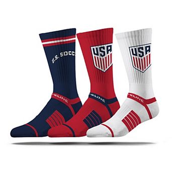 Unisex Strideline USMNT Premium 3-Pack Knit Crew Socks Set