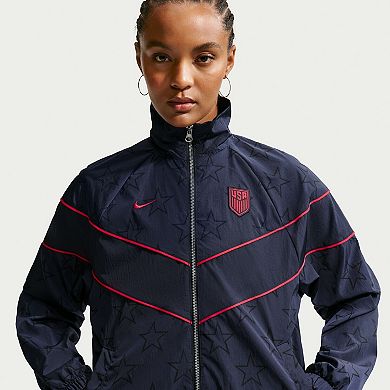 Women's Nike Navy USMNT Windrunner UV Woven Full-Zip Jacket