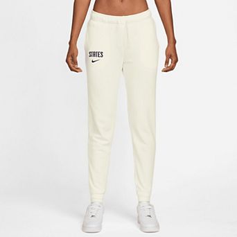 Women's Nike White USMNT Club Fleece Mid-Rise Pants