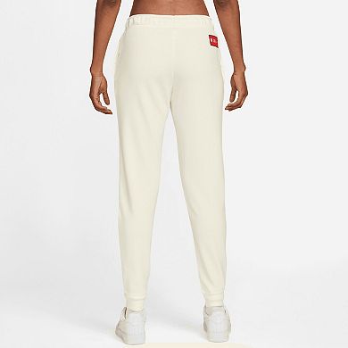 Women's Nike White USMNT Club Fleece Mid-Rise Pants