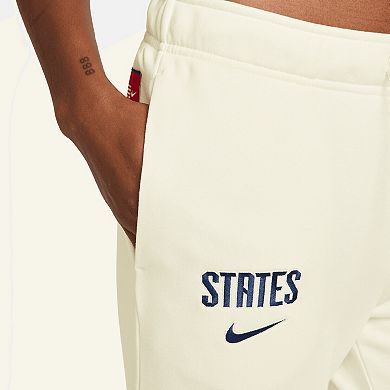 Women's Nike White USMNT Club Fleece Mid-Rise Pants