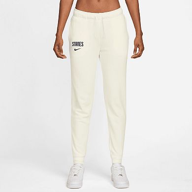 Women's Nike White USMNT Club Fleece Mid-Rise Pants