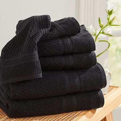Market & Place 6pc Cotton Textured Quick Dry Bath Towel Set