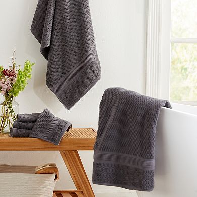Market & Place 6pc Cotton Textured Quick Dry Bath Towel Set