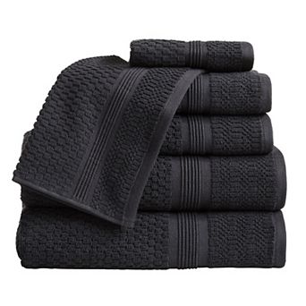 Market & Place 6 pc Cotton Textured Quick Dry Bath Towel Set