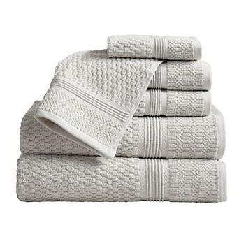 Market & Place 6 pc Cotton Textured Quick Dry Bath Towel Set