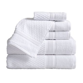 Market & Place 6 pc Cotton Textured Quick Dry Bath Towel Set