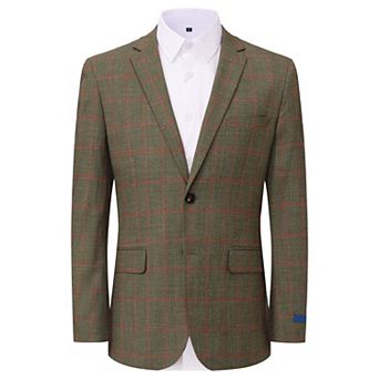 Gino Vitale Men’s Plaid Slim Fit Sportcoat Blazer