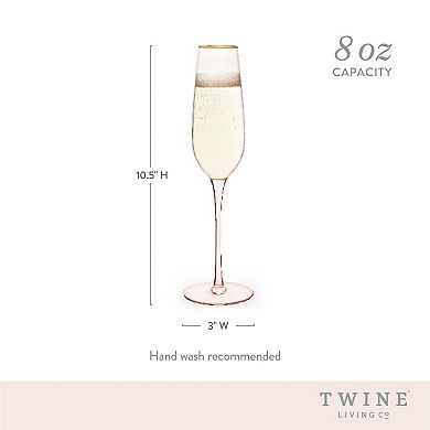 Rose Crystal Champagne Flute Set by Twine®