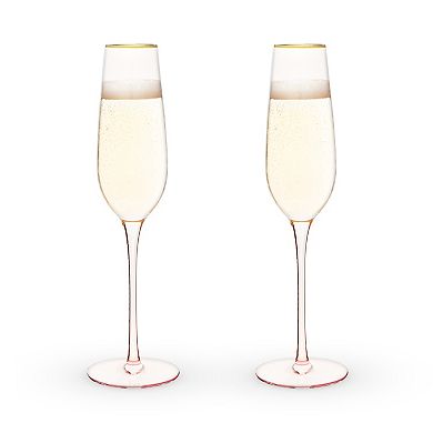 Rose Crystal Champagne Flute Set by Twine®