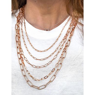 ELYA Women's Adjustable Paperclip Chain Necklace