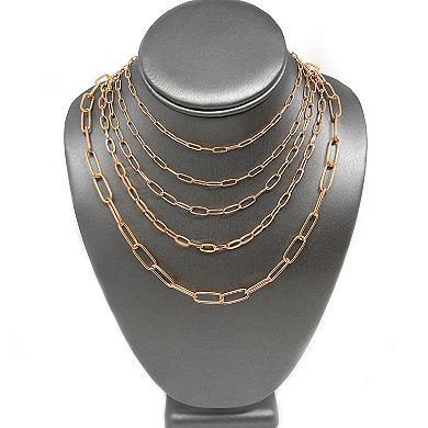 ELYA Women's Adjustable Paperclip Chain Necklace