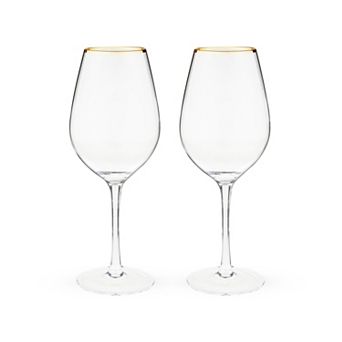 Gilded Stemmed Wine Glass Set by Twine