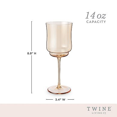 Tulip Stemmed Wine Glass in Amber by Twine Living
