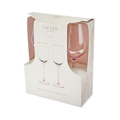 Rose Crystal White Wine Glass Set by Twine®