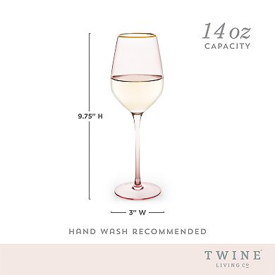 Rose Crystal White Wine Glass Set by Twine®