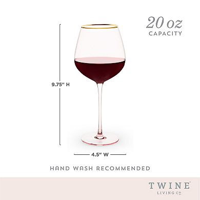 Rose Crystal Red Wine Glass Set by Twine®