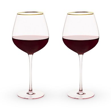 Rose Crystal Red Wine Glass Set by Twine®