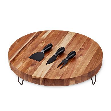 Acacia Footed Cheese Board & Knife Set by Twine Living®