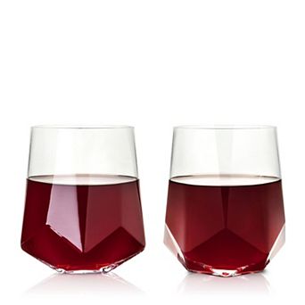 Seneca Crystal Faceted Wine Glasses Viski®