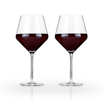 Raye Crystal Angled Burgundy Glasses Viski®