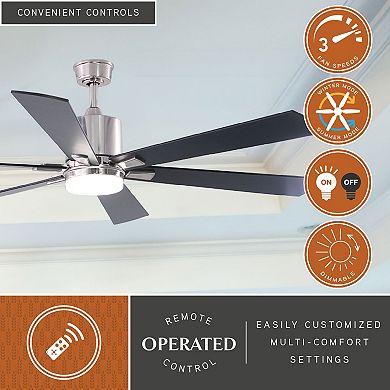 Wheelock 60" LED Ceiling Fan Satin Nickel
