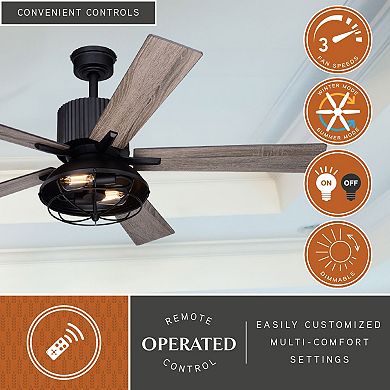 Elkhart 52-in. 2 Light LED Ceiling Fan Black