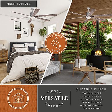 Wheelock 72" LED Ceiling Fan Satin Nickel