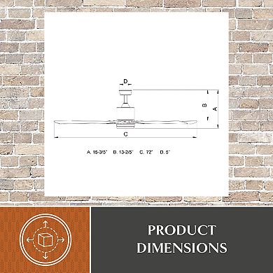 Wheelock 72" LED Ceiling Fan Satin Nickel