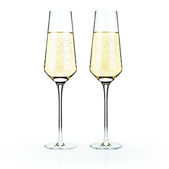 Raye Crystal Angled Champagne Flutes Viski®