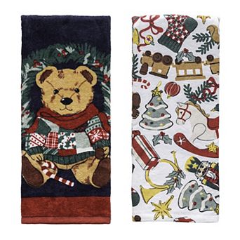 St. Nicholas Square® 2 pc Holiday Teddy Bear Kitchen Towel Set