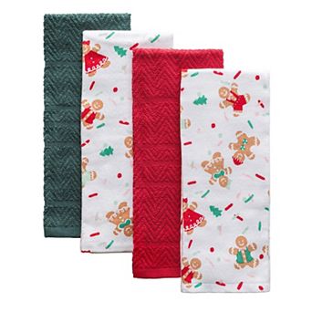 St. Nicholas Square® 4-Pack Gingerbread Print Kitchen Towels