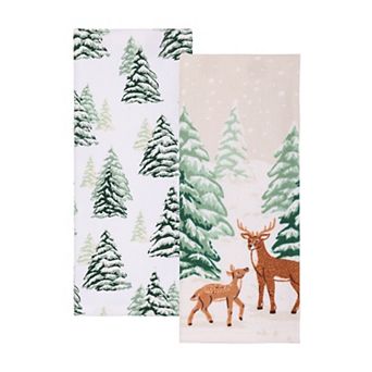 St. Nicholas Square® 2 pc Deer Scene Kitchen Towel Set