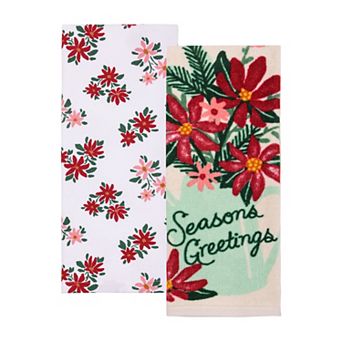 St. Nicholas Square® 2 pc Poinsettia Kitchen Towel Set